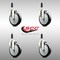 Service Caster 5 Inch 316SS Black Polyurethane Swivel 3/4 Inch Expanding Stem Caster Set SCC SCC-SS316EX20S514-PPUB-BLK-34-4 - alternate 1